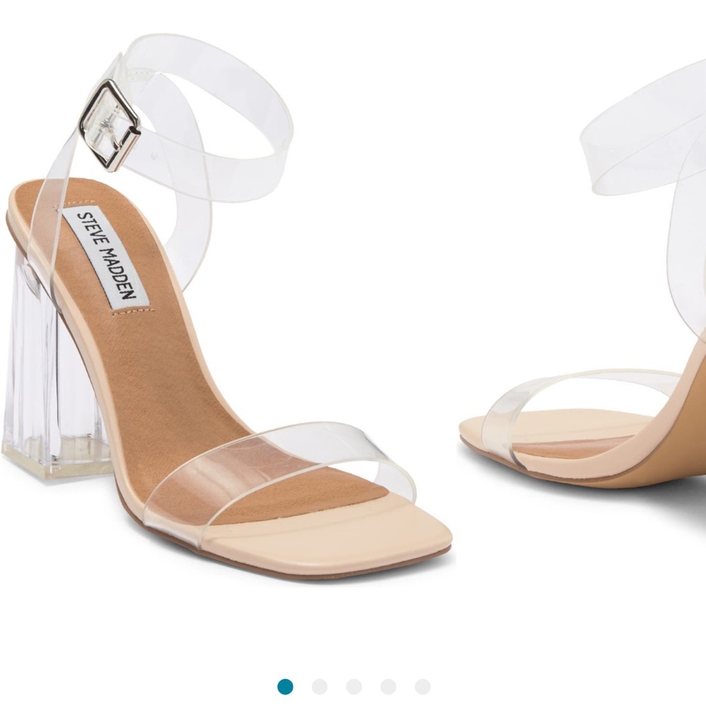 NWT Steve Madden Clear Block Heel Sandal